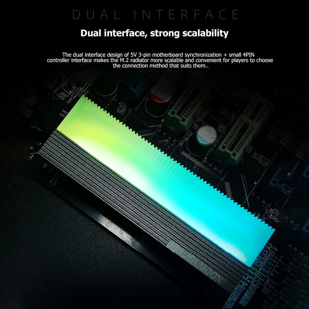 CM-M7S ARGB SSD Heatsink Cooler M.2 2280 Solid State Hard Disk Radiators GPU Water Cooling System Waterblock
